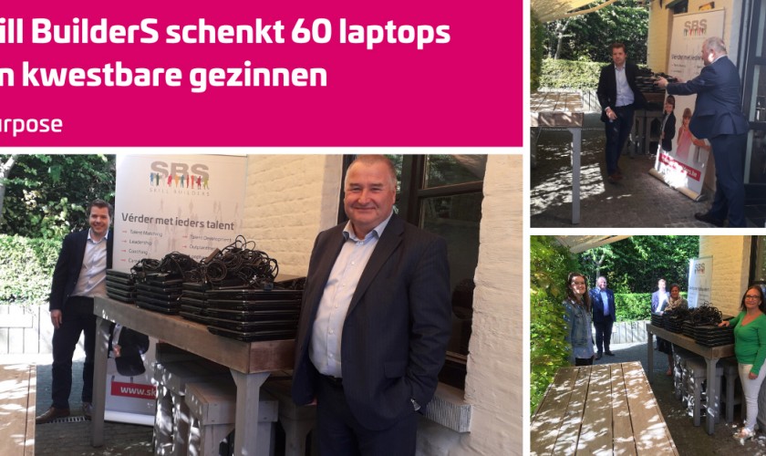 Skill BuilderS schenkt 60 laptops aan stad Aalst voor kinderen van kwetsbare gezinnen.
